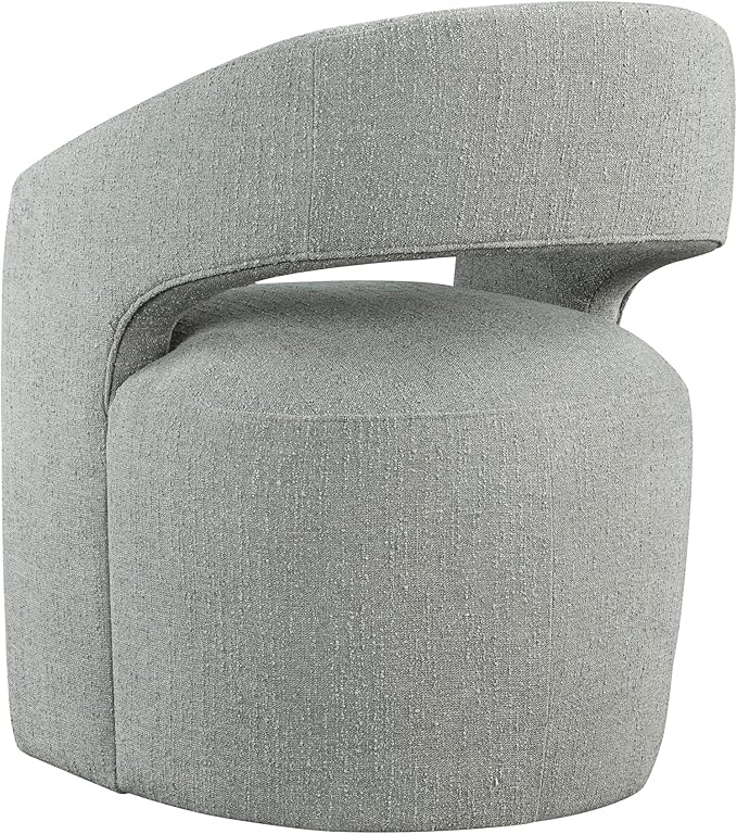 Dining Chairs with Casters Upholstered Modern Armchair with Rollers for Diningroom Bedroom Livingroom Reading Room, 32.25''H, Grey - LeafyLoom