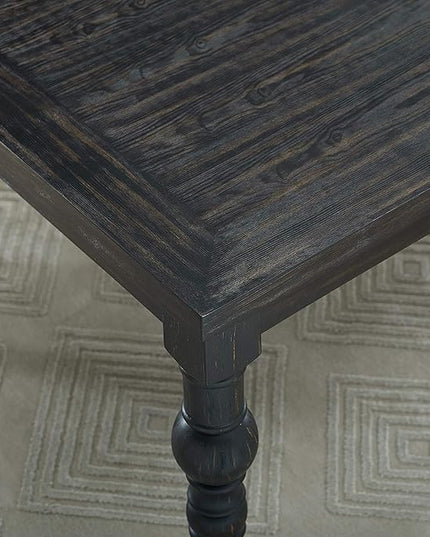 Roundhill Furniture Leviton Urban Style Dark Washed Wood Dining Set: Table, 4 Chairs and Bench, Gray - LeafyLoom