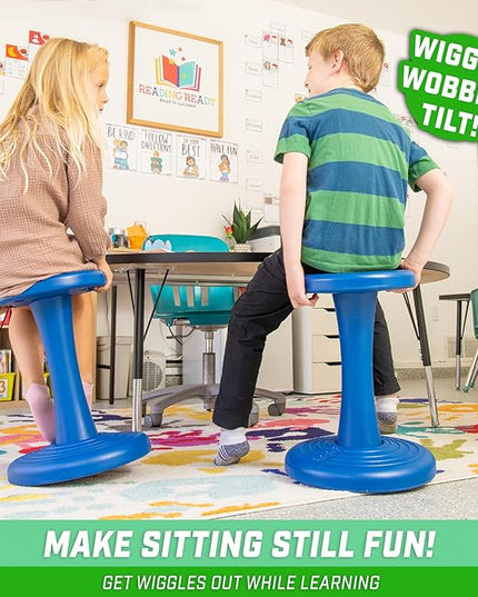 GoSports Wobble Chair - Sensory Stool for Active Kids - ADHD Chair for Classrooms or Home - 18 or 14 Inch Stool - LeafyLoom