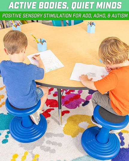 GoSports Wobble Chair - Sensory Stool for Active Kids - ADHD Chair for Classrooms or Home - 14 or 18 Inch Stool - LeafyLoom