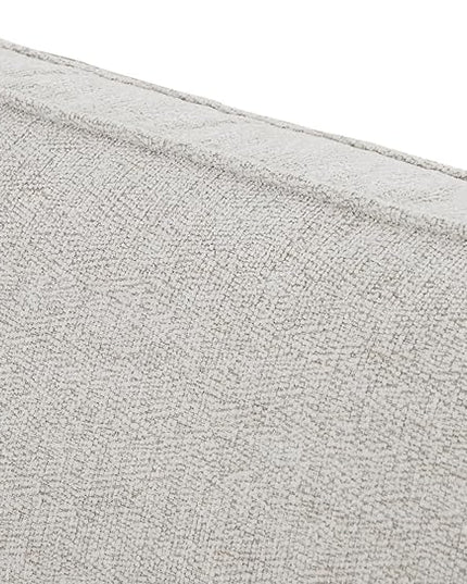 Upholstered 3 Seater Sofa Couch with Metal Legs and Removable Cushions for Livingroom Bedroom, Including 2 Bolster Pillows, White, 77" W - LeafyLoom