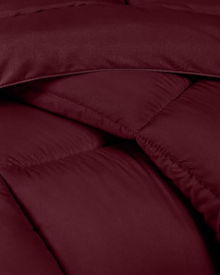 Utopia Bedding King Size Comforter Set with 2 Pillow Shams, Bedding Comforter Sets, Down Alternative Burgundy/Red Comforter, Soft and Comfortable, Machine Washable - LeafyLoom