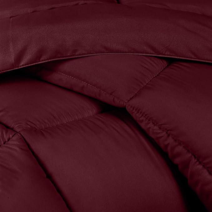 Utopia Bedding King Size Comforter Set with 2 Pillow Shams, Bedding Comforter Sets, Down Alternative Burgundy/Red Comforter, Soft and Comfortable, Machine Washable - LeafyLoom
