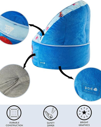 Idea Nuova Marvel Spidey and His Amazing Friends Blue Round Bean Bag Chair for Kids, Ages 3+, Large - LeafyLoom