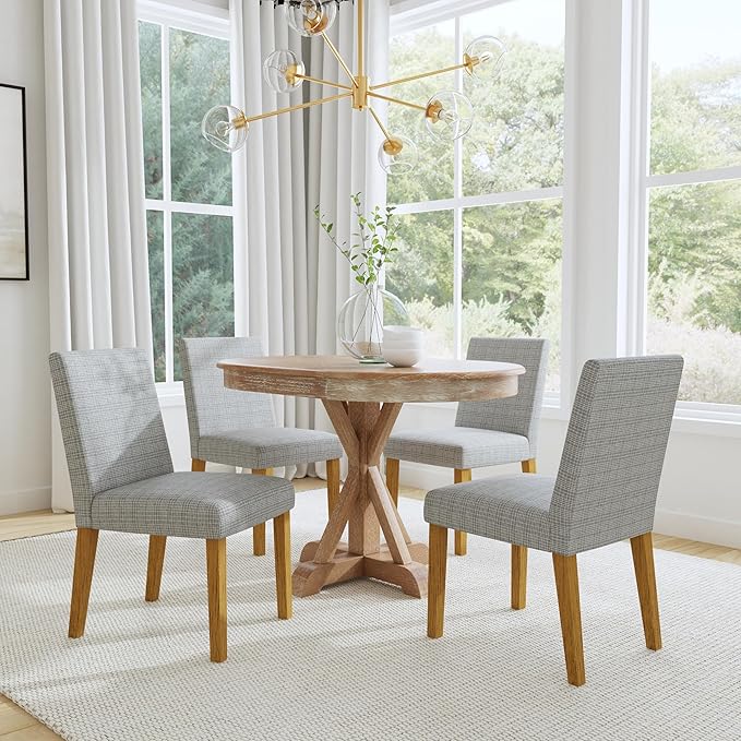 HomePop Classic Upholstered Parsons Dining Chairs, Single Pack, Gray - LeafyLoom