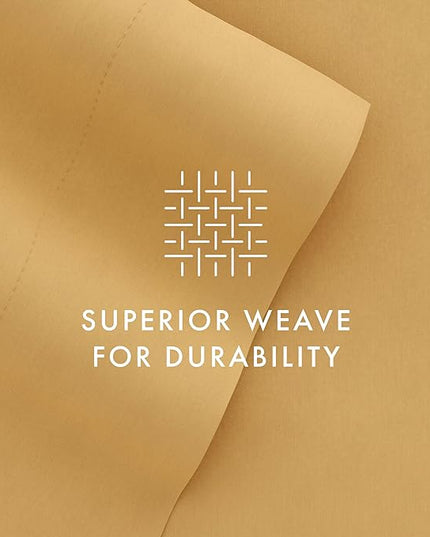 Linen Market Bed Sheets for Queen Size Bed (Gold) - Sleep Better Than Ever with These Soft and Cooling Queen Sheets - Deep Pocket Fits 16" Thick Beds - 4 Piece Queen Sheet Set - LeafyLoom