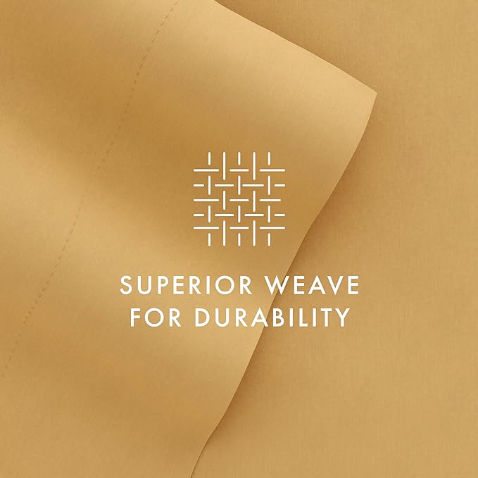 Linen Market Bed Sheets for Queen Size Bed (Gold) - Sleep Better Than Ever with These Soft and Cooling Queen Sheets - Deep Pocket Fits 16" Thick Beds - 4 Piece Queen Sheet Set - LeafyLoom