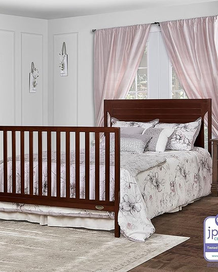 Cape Cod 5-in-1 Convertible Crib in Espresso, Greenguard Gold Certified, 55x30x44.5 Inch (Pack of 1) - LeafyLoom