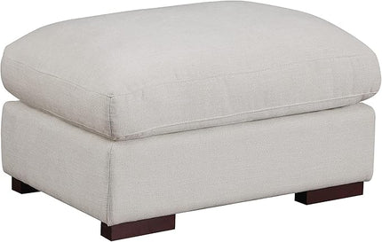 Modular Sectional Sofa with 2 Ottomans, Linen Blend Upholstery Couches Sleeper with Movable Chaise for Living Room, Apartment, 123.24inch, Beige-1 - LeafyLoom