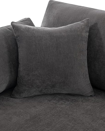 100.4" Modern Large U-Shape Modular Sectional Sofa with Removable Ottomans, Flexible Combination 6-Seater Upholstered Couch for Living Room Apartment Office, Gray, 100.4 Inch - LeafyLoom