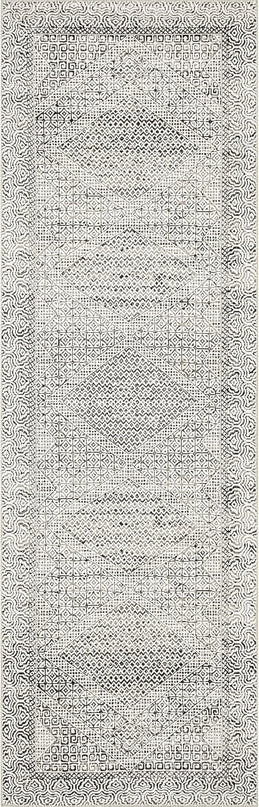 nuLOOM Abstract Tribal Machine Washable Ultra Thin Runner Rug, 2' 6" x 6', Grey - LeafyLoom
