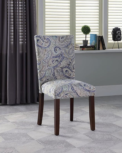 HomePop Parsons Classic Dining Room Tables and Chairs, Pack of 2, Blue Velvet - LeafyLoom
