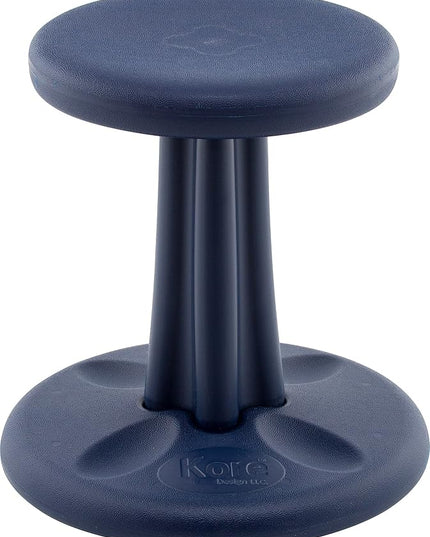 Kore Kids Wobble Chair - Flexible Seating Stool for Classroom & Elementary School, ADD/ADHD - Made in The USA - Age 6-7, Grade 1-2, Dark Blue (14in) - LeafyLoom