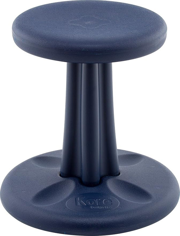 Kore Kids Wobble Chair - Flexible Seating Stool for Classroom & Elementary School, ADD/ADHD - Made in The USA - Age 6-7, Grade 1-2, Dark Blue (14in) - LeafyLoom