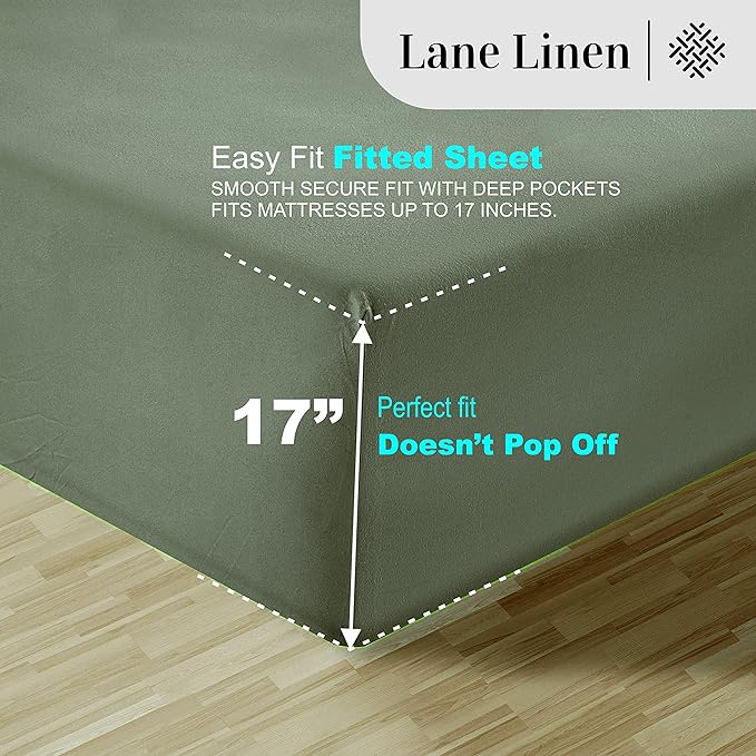LANE LINEN 100% Egyptian Cotton Twin Sheets Set (3 PC) – 1000 Thread Count – Sateen Weave – Ultra Soft Twin Bed Sheets – Luxury Hotel Bedding – Twin Size Sheets Set with Deep Pockets – Charcoal - LeafyLoom