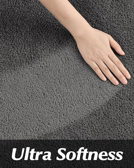 Round Area Rugs for Bedroom Living Room, 4x4 Dark Grey Super Soft Comfy Thickened Memory-Foam Indoor Circle Carpet, Modern Aesthetic Minimalist Carpet for Boys Girls Adults Nursery Home Décor - LeafyLoom