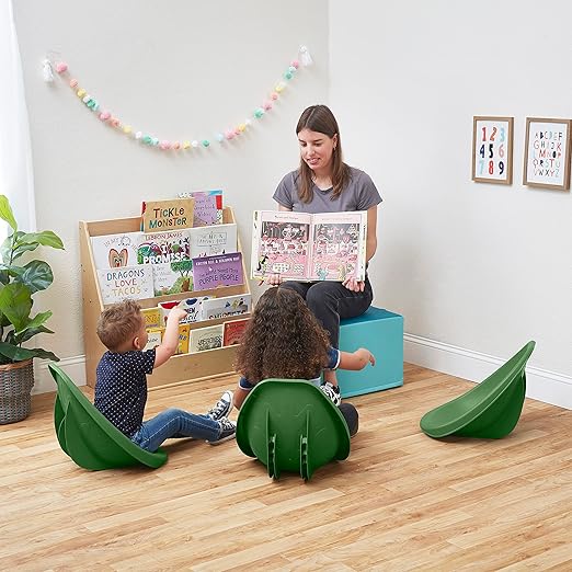 ECR4Kids Leaf Floor Seat, Rocker Chair, Hunter Green, 6-Piece - LeafyLoom