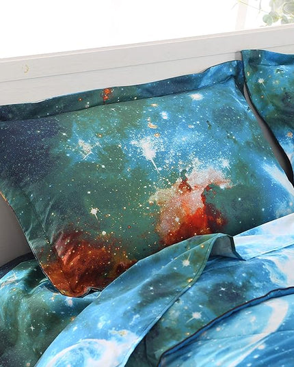 Wowelife 5-Piece Twin Comforter Set for Boys, Premium Galaxy Bedding Set, 3D Galaxy Girls Comforter Set, Comfortable and Soft Kids Bedding Set(Twin, Coloful Galaxy) - LeafyLoom