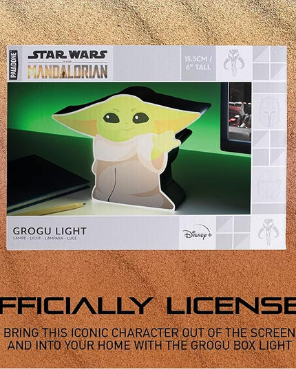 The Mandalorian Baby Yoda Night Light, Grogu The Child Officially Licensed Star Wars Bedroom Decor and Desk Lamp - LeafyLoom