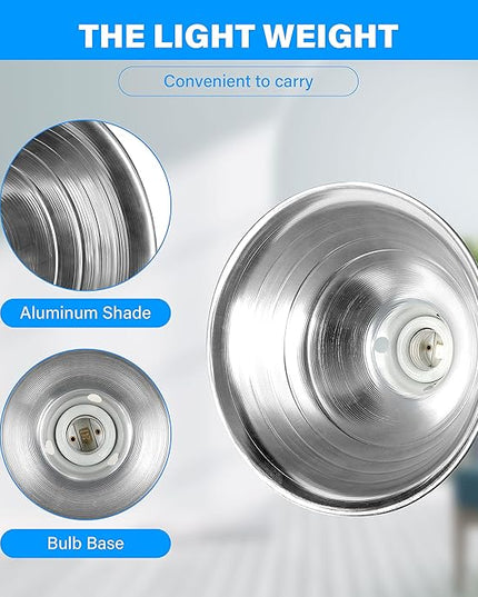 Simple Deluxe Clamp Lamp Light with Ceramic Base, 8.5 Inch Aluminum Reflector and 6 Feet Power Cord for Heat Lamp & Work Light, 2023 New Version - LeafyLoom