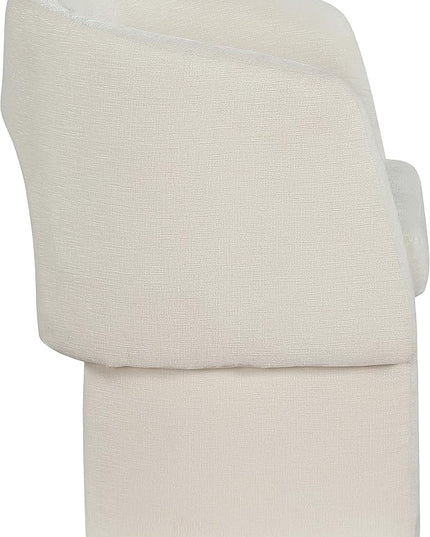 Meridian Furniture Emmet Collection Modern | Contemporary Dining Accent Chair with Rich Fabric, Steel Inner Frame, 26" W x 23.5" D x 30" H, Cream - LeafyLoom