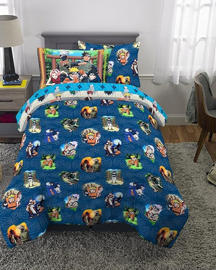 Naruto Anime Bedding Super Soft Comforter And Sheet Set With Sham, 5 Piece Twin Size, By Franco - LeafyLoom