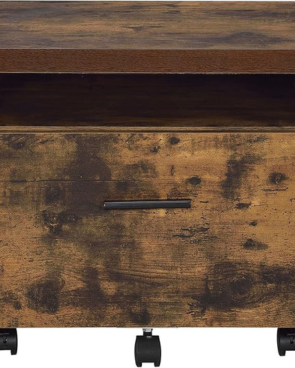 Acme Bob 1-Drawer Wooden File Cabinet in Weathered Oak - LeafyLoom