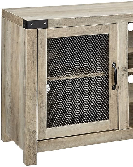 ROCKPOINT 58inch TV Stand Entertaiment Media Console Center Industrial Style Door, Grey wash - LeafyLoom