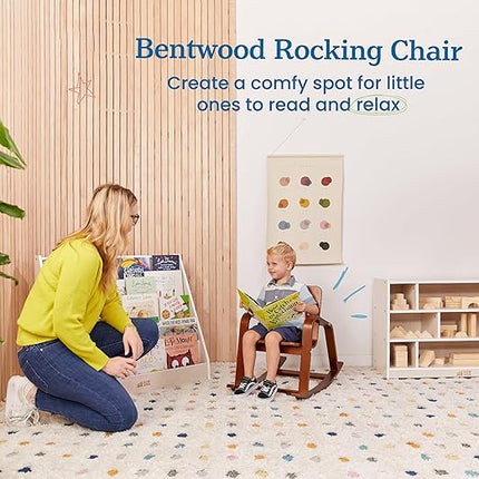 ECR4Kids Bentwood Rocking Chair, Kids Furniture, Dark Walnut - LeafyLoom