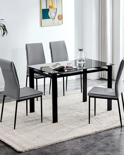 NicBex Haerin-SD-00289-LWJ Dining Chairs, 17.1"x14.6"x37.7", Grey - LeafyLoom