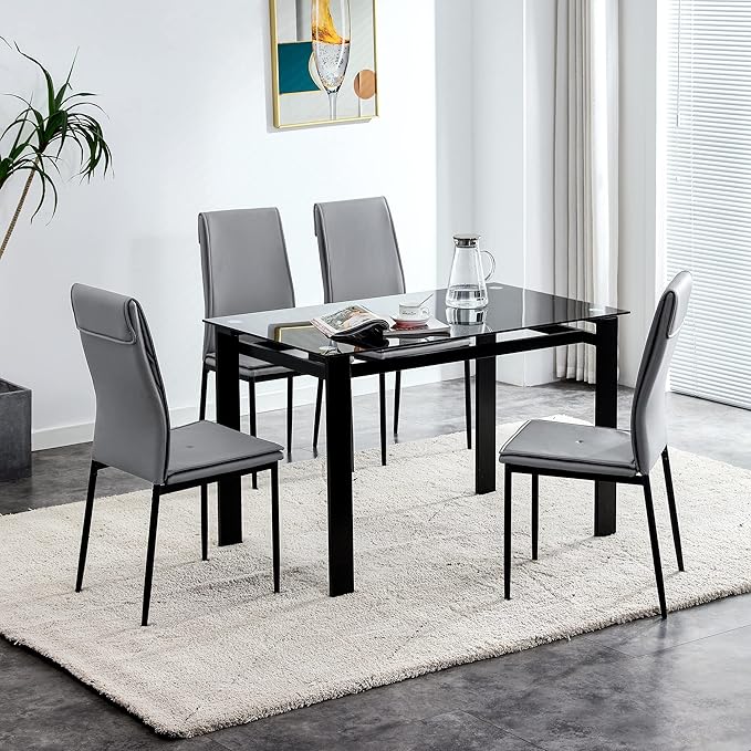 NicBex Haerin-SD-00289-LWJ Dining Chairs, 17.1"x14.6"x37.7", Grey - LeafyLoom