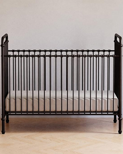 Namesake Abigail 3-in-1 Convertible Metal Crib in Vintage Iron, Greenguard Gold Certified - LeafyLoom