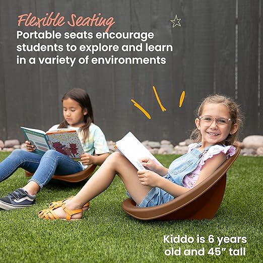 ECR4Kids Leaf Floor Seat, Rocker Chair, Chocolate, 6-Piece - LeafyLoom