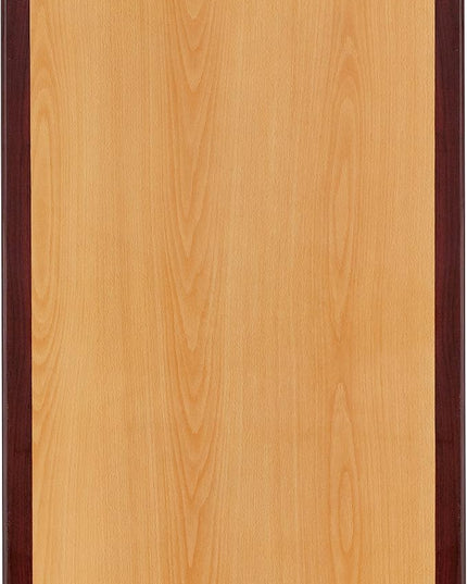 Flash Furniture Glenbrook 30" x 60" Rectangular 2-Tone High-Gloss Cherry Resin Table Top with 2" Thick Mahogany Edge - LeafyLoom
