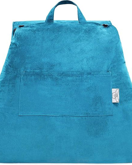 Husband Pillow XXL Cover Aspen Edition Rodeo Blue, Reversible Microfiber to Microsuede, Side & Back Pockets - Handle for Easy Transport - Super Cozy Bed Rest Pillow Cover with Arms - Easy Care - LeafyLoom