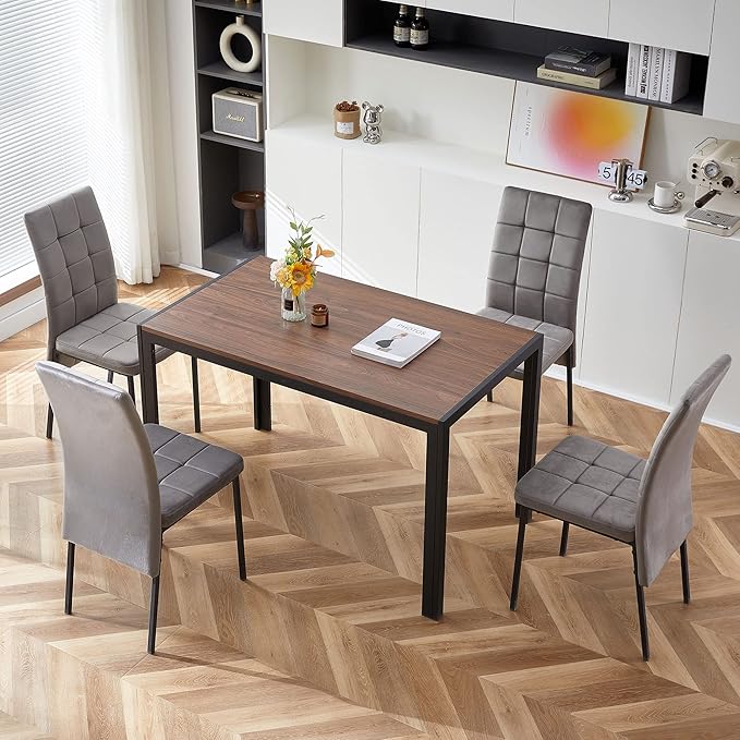 NicBex Haerin-SD-00336-LWJ Dining Chairs, 20.3"x16.1"x36.2", Gray - LeafyLoom