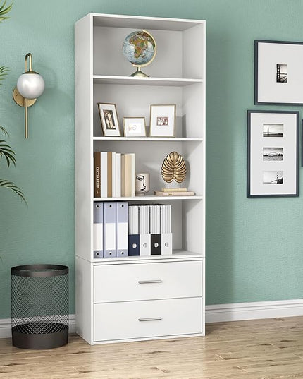 Apexa 4-Tier Cube Storage Organizer Shelves, Stackable Wood Bookcase Fits Cubby Bins for Organization, Dorm Teen Room Decor & Home Office, White - LeafyLoom