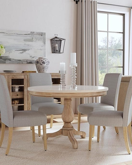 HomePop Classic Parsons Dining Chairs, Light Gray Woven(Set of 2) - LeafyLoom