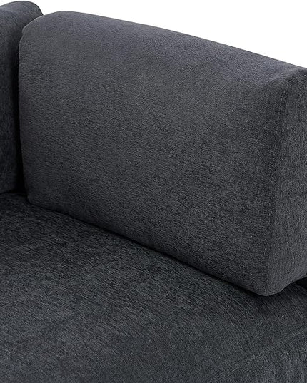 Convertible L-Shaped Sofa with Reversible Chaise, Ottoman & 2 Pillows, Oversized 4 Seat Upholstered Modular Sectional Couch Set w/Extra Deep Seats for Living Room Furniture, Apartment, Office - LeafyLoom