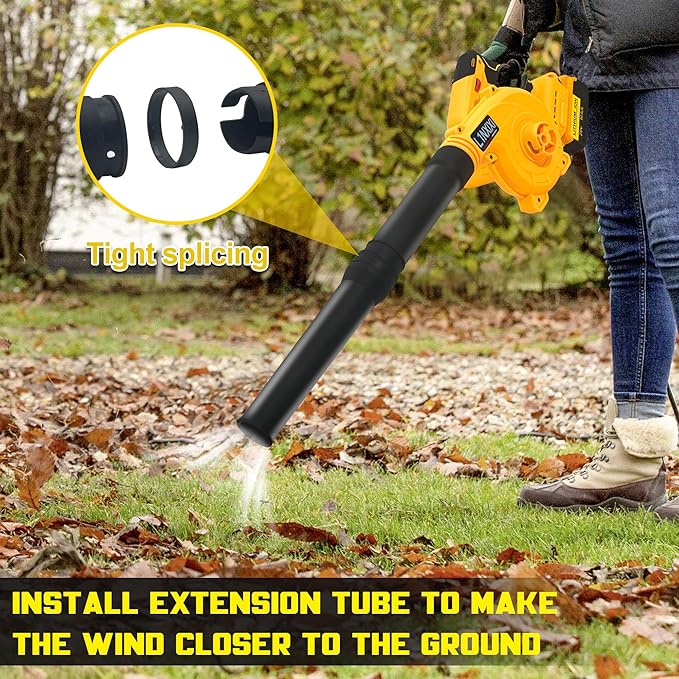 Cordless Leaf Blower for Dewalt 20V Max Battery, Jobsite Air Blower with Brushless Motor,6 Variable Speed Up to 180MPH,2-in-1 Handle Electric Blower and Vacuum Cleaner(Battery Not Included) - LeafyLoom