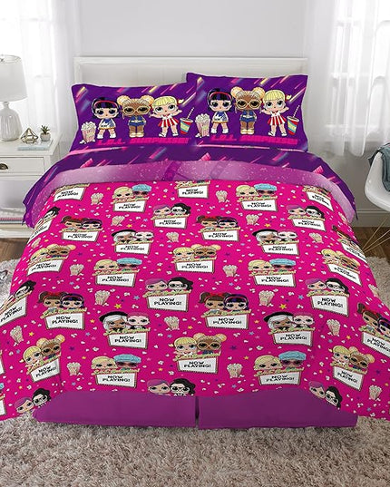 Franco Kids Bedding Super Soft Comforter and Sheet Set, 5 Piece Full Size, LOL Surprise - LeafyLoom