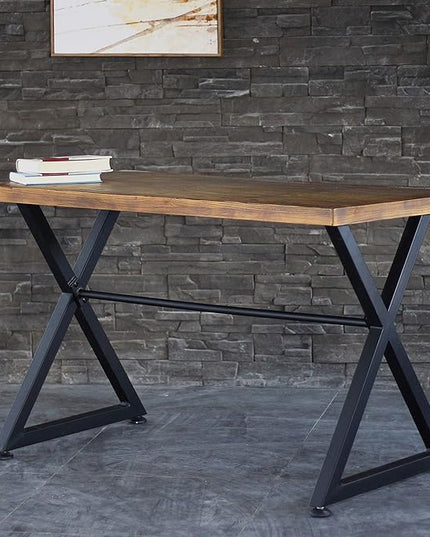 AC Pacific Nova Modern Industrial Home Office Computer and Working Desk Table, Brown/Midnight - LeafyLoom