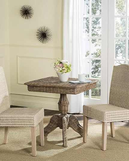 Safavieh Home Collection Odette Grey Wicker Dining Chair - LeafyLoom