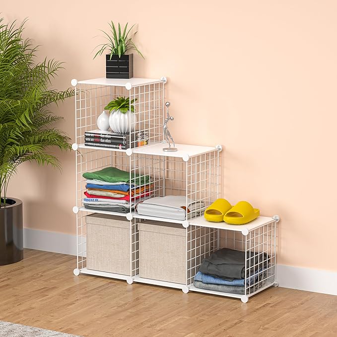 TUMUCUTE Closet Organizer,6-Cube Closet Organizers and Storage,Closet Cabinet Metal Shelf Rack Storage Shelves Bookshelf,Toy Organizers and Storage Bins - LeafyLoom