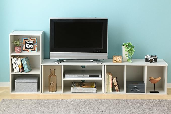 IRIS USA 3-Tier Modular Open Cubby Storage Shelf, Sturdy Storage Bookshelf Cabinet for Living Room Bedroom Guest Room Office Dorm Room Kids Room and Bathroom, White - LeafyLoom