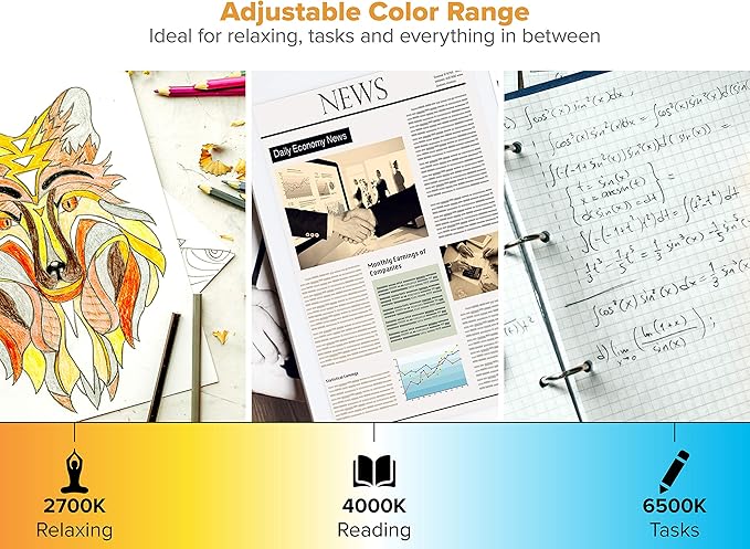 Bostitch Office Dimmable LED Desk Lamp with Adjustable Color Temperature, Black - LeafyLoom