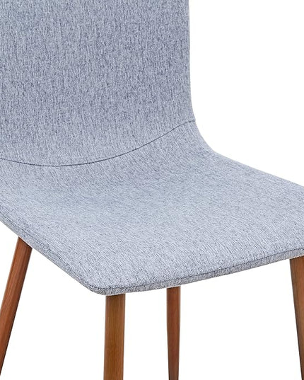 Wonder Comfort Set of 4 with Metal Legs, Fabric Armless Accent Dining-Room Chairs Side Seat, Gray Back, Grey - LeafyLoom