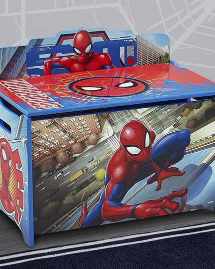 Delta Children Deluxe Toy Box, Spider-Man - LeafyLoom