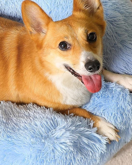 WESTERN HOME WH Calming Dog Bed & Cat Bed, Anti-Anxiety Donut Dog Cuddler Bed, Warming Cozy Soft Dog Round Bed, Dog Cat Cushion Bed for Small Medium Dogs and Cats WESTERNHOME