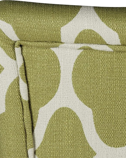 HomePop Parsons Classic Upholstered Accent Dining Chair, Set of 2, Green and Cream Geometric - LeafyLoom